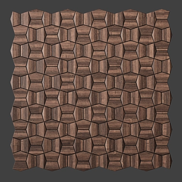 Modular Wooden 3D Cladding 3D model image 1 