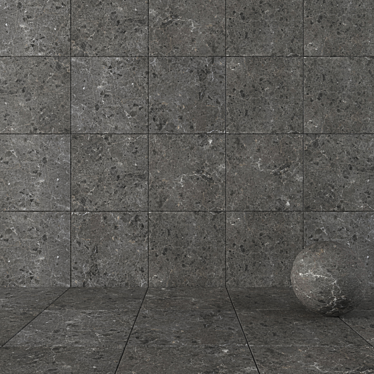 Elegance in Black: Sarita Stone Wall Tiles 3D model image 1 