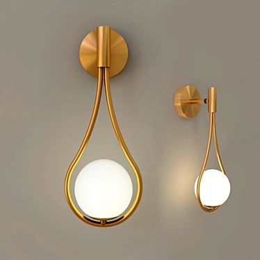 Golden Drop Pendant Light 3D model image 1 