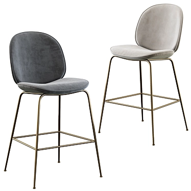 Gubi Beetle Bar Stool: Sleek and Stylish Counter Seating 3D model image 1 