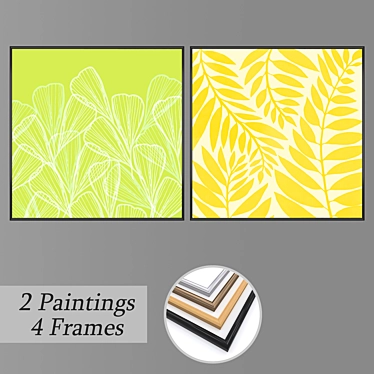 Title: Contemporary Wall Art Set with Multiple Frame Options 3D model image 1 