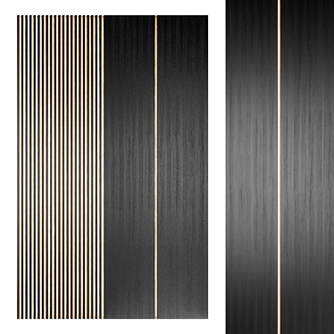 Modern Slatted Wall Panel 3500x2200mm 3D model image 1 