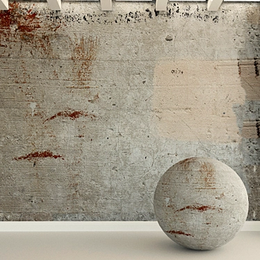 Retro Concrete Wall Texture 3D model image 1 