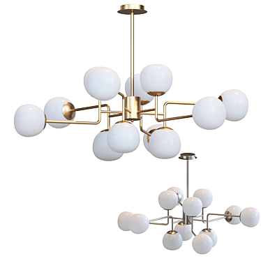 Sleek Glass Pendant Chandelier 3D model image 1 