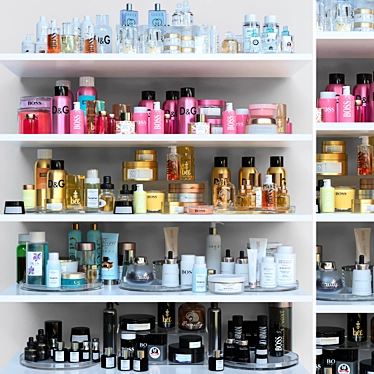Title: Luxury Beauty Shelf: Cosmetics, Creams, Perfumes 3D model image 1 