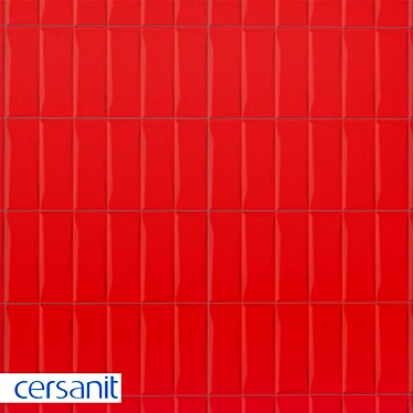 Cersanit Evolution Red Relief 20x44 - Durable Ceramic Tile 3D model image 1 