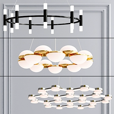 Contemporary Acrylic Chandelier 3D model image 1 