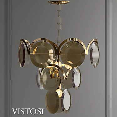 1960s Vistosi Smoked Glass Chandelier 3D model image 1 