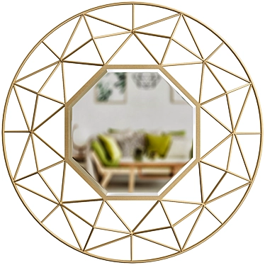 Gold Wire Octagon Mirror 3D model image 1 