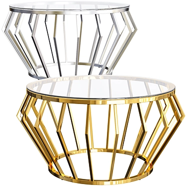 Round Shaped Glass Gold Stainless Steel Metal Modern Coffee Table