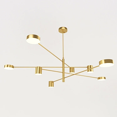 Modern Brass Pendant Light 3D model image 1 