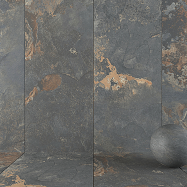 Rustic Stone Wall Tiles: Kayah Collection 3D model image 1 