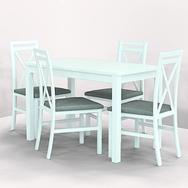 Halmar KSAWERY Table with DARIUSZ Chair Set 3D model image 1 