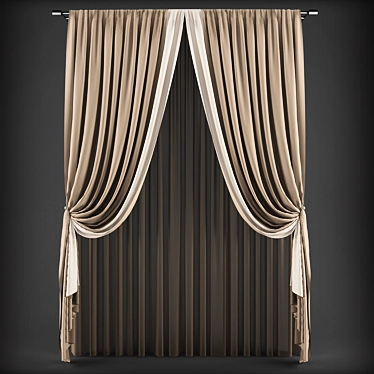 Elegant Curtain Set 3D model image 1 