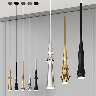 Elegant Slend Pendant Lamp by Bover 3D model image 1 