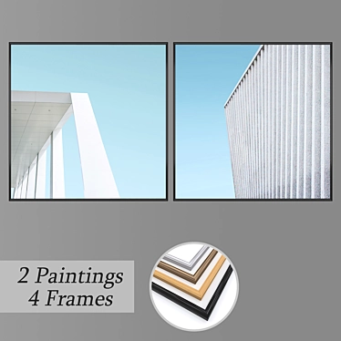 Elegant Wall Art Set+Interchangeable Frames 3D model image 1 