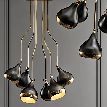 Elegant Hanna Suspension Light 3D model image 1 