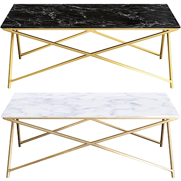 Stellar Marble Coffee Table: Sleek Design & Elegant White Finish 3D model image 1 