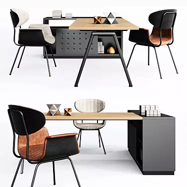 Sleek Office Furniture Set 3D model image 1 