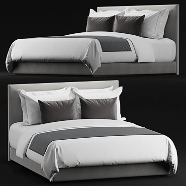 Luxury Hotel Guest Bed 3D model image 1 