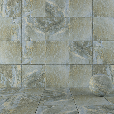 Key Stone Blue Stone Wall Tiles 3D model image 1 