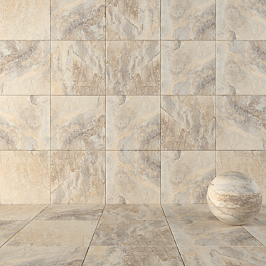 Key Stone Cream Stone Wall Tiles: Multi-Texture, High-Definition, Corona & Vray Render Ready 3D model image 1 