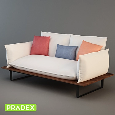 Outdoor Meranti Sofa by PRADEX 3D model image 1 