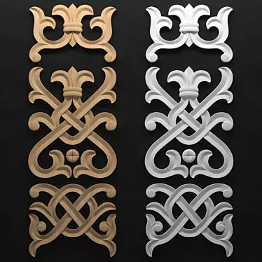 Elegant Carved Decor Set 3D model image 1 