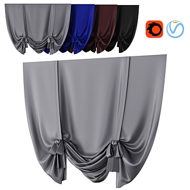 CozyHome Roman Curtains - Thermal Insulated Tie Up 3D model image 1 