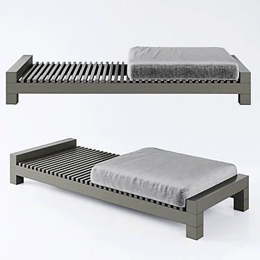 Sleek Metal Bench 3D model image 1 