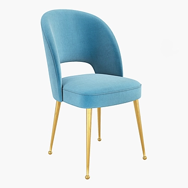 Sleek Swell Upholstered Dining Chair 3D model image 1 