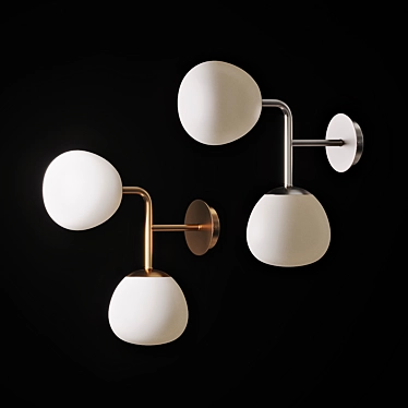 Saina Wall Two: Elegant Glass Ball Lamp 3D model image 1 