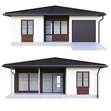 Modern Style Single-Storey Cottage 3D model image 1 