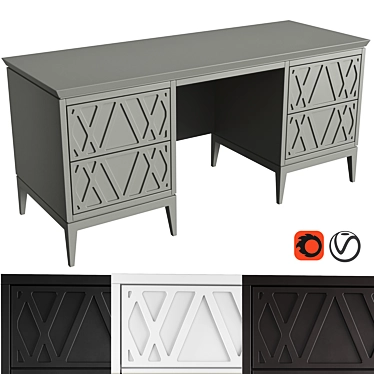 Sleek Austin Home Desk: Stylish, Spacious, Durable 3D model image 1 