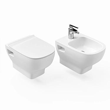 Delafon Struktura Toilet & Bidet 3D model image 1 