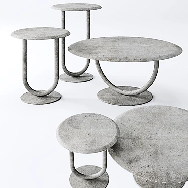 Modern Concrete Wire Tables 3D model image 1 