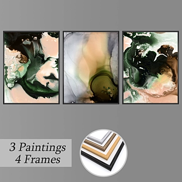 Assorted Wall Paintings Set 3D model image 1 
