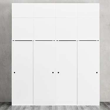 Ikea Ophus Sliding Door Wardrobe with 8 Drawers 3D model image 1 