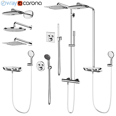 GROHE Set 96: Ultimate Shower Systems 3D model image 1 