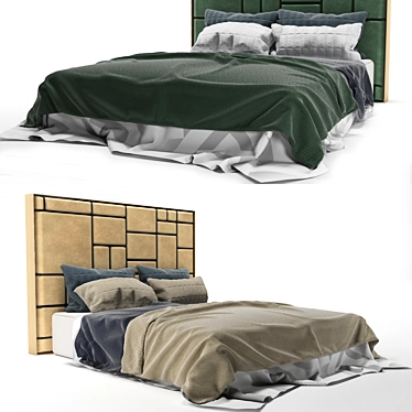Mondrian-inspired Color Block Bed 3D model image 1 