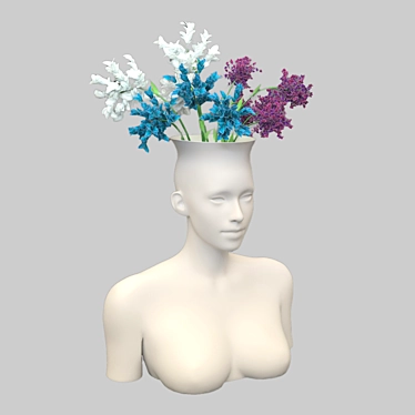 Elegant Blossoming Woman Vase 3D model image 1 