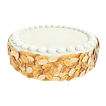 Delicious Vanilla Almond Cake 3D model image 1 