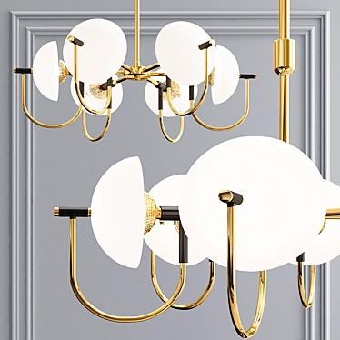 Granta Gold Pendant Chandelier 3D model image 1 