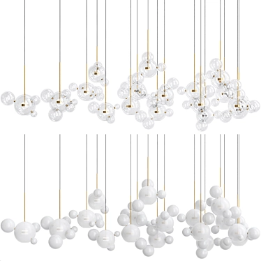 Bolle Bubble Chandelier Set: Exclusive Lighting 3D model image 1 