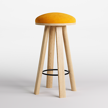 Buzzi Milk Bar Stool: Modern Elegance 3D model image 1 