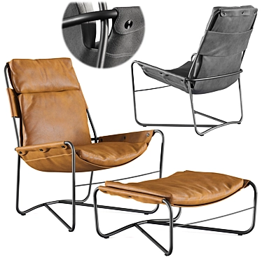 Bug Lounge Chair & Ottoman 3D model image 1 