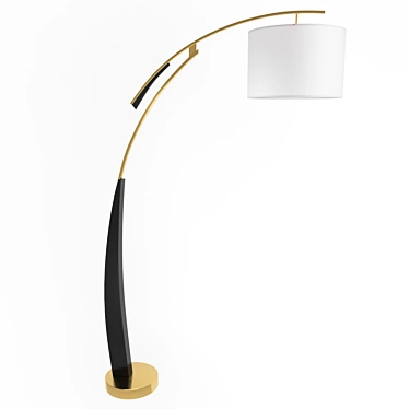 Inodesign Twiggy - Stylish Modern Black and Brass Floor Lamp 3D model image 1 