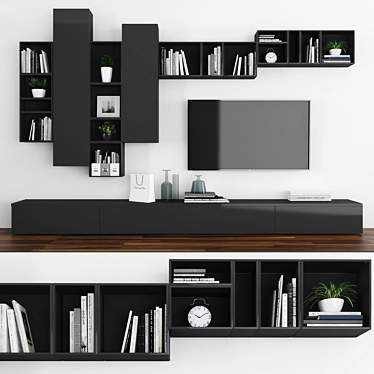 Modern TV Stand Set - Sleek Design 3D model image 1 