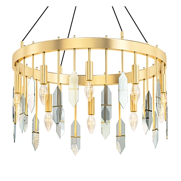 Elegant Marble Glow Chandelier 3D model image 1 