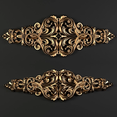Elegant Baroque Floral Design 3D model image 1 